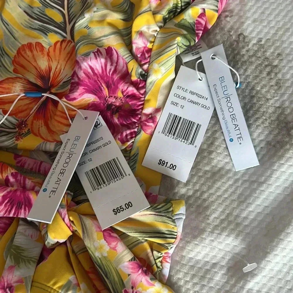 Bleu Rod Beattie Paradiso Halter Wire-Free Tankini Top and Bikini Bottom Size 12 - Picture 12 of 12